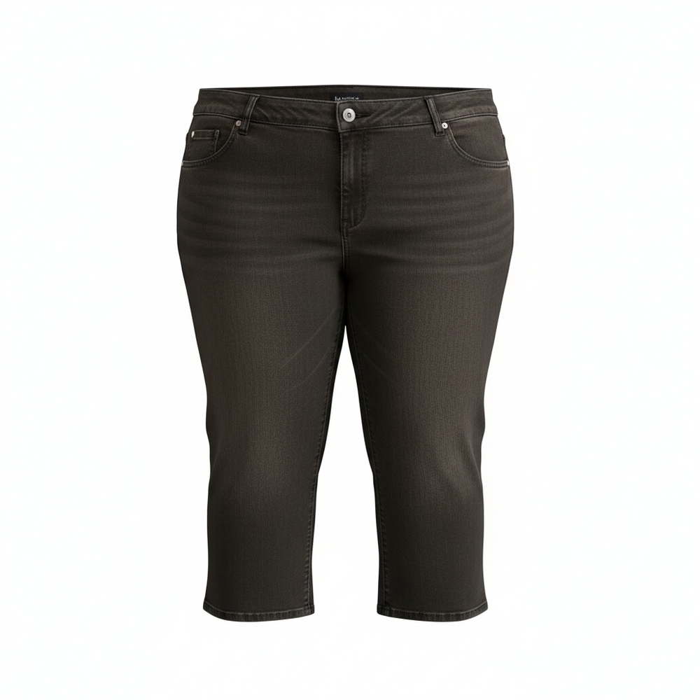 Lee Plus Petite Relaxed Fit Straight‎ Leg High Rise Jeans Black Women's Size 26W